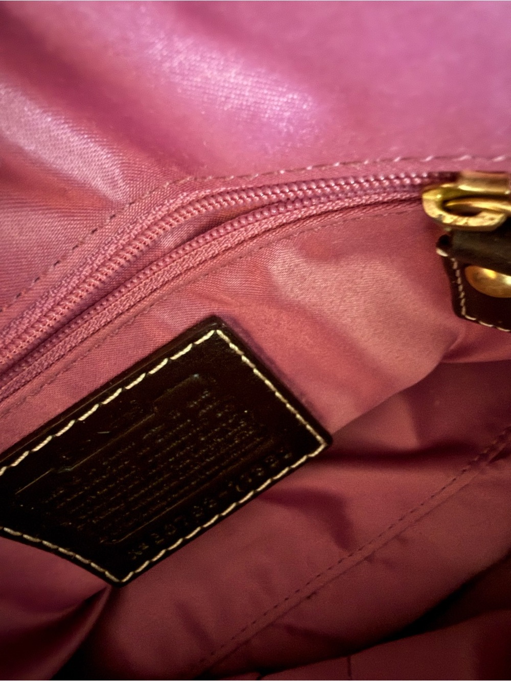 Coach Hamptons 11332 Brown Embossed Leather Satchel Y2K